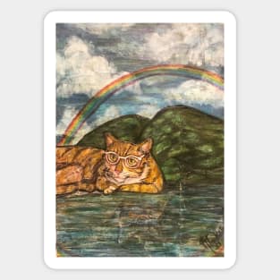 Roscoe’s Rainbow Reflection Sticker